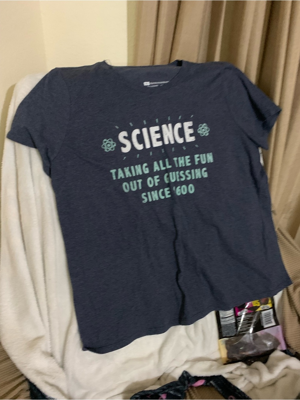 Gildan Navy Short-Sleeve Science Graphic Tee with Mint Accents